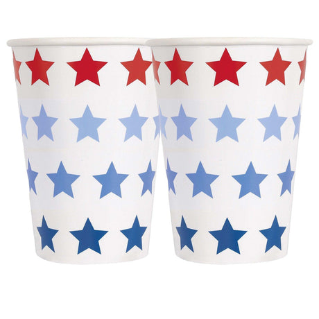 Patriotic USA 12oz Paper Cups 10ct