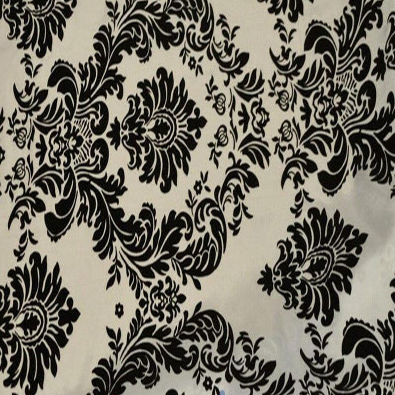 Damask Flocking Taffeta Fabric - 60" Wide for Curtains, Apparel, and Décor