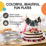 100 Count Reflective Silver Paper Plates Elegant Disposable Party Dinnerware for Weddings and Events 9 Inch