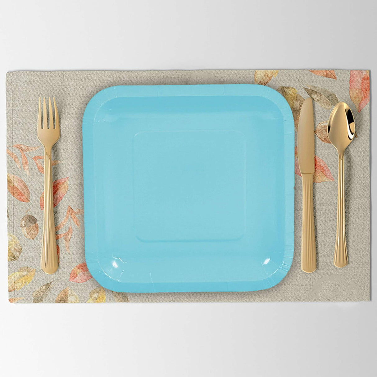 24 Count Light Blue Square Paper Dessert Plates for Wedding Events 7"