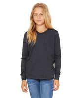 Bella + Canvas® Youth Heather CVC Crewneck Long Sleeve T-Shirt