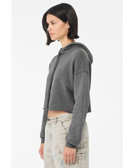 BELLA + CANVAS Women’s Cropped Fleece Hoodie Sweatshirt in White