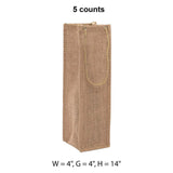 Jute Cord Handle Wine Bags 4 '' X 4 '' X 14 '' Natural