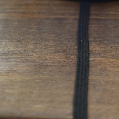 1/4" Black Flat Braided Durable Elastic 5 Yards