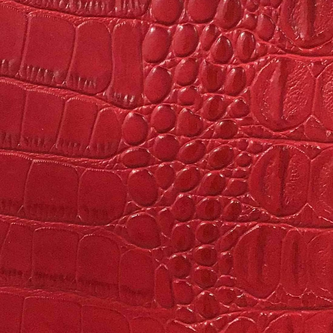 Red Alligator Vinyl Fabric,