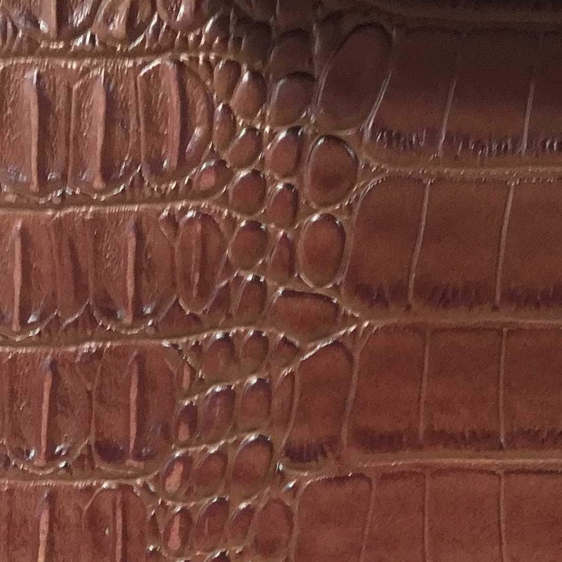 Brown Alligator Vinyl Fabric,