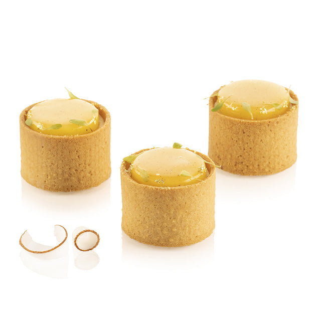 Silikomart Round Black Perforated Tarte Ring, 50mm dia. x 35mm - Set of 6