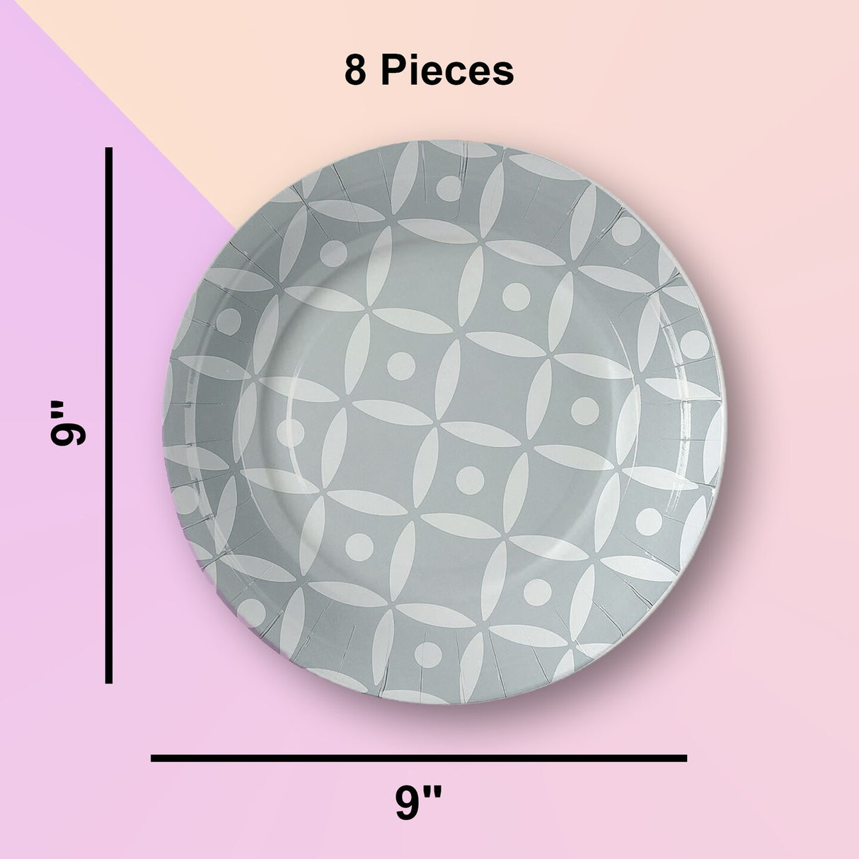8 Ct. Geometric Paper Dinner Plates Chic 9" Disposable Party Plates