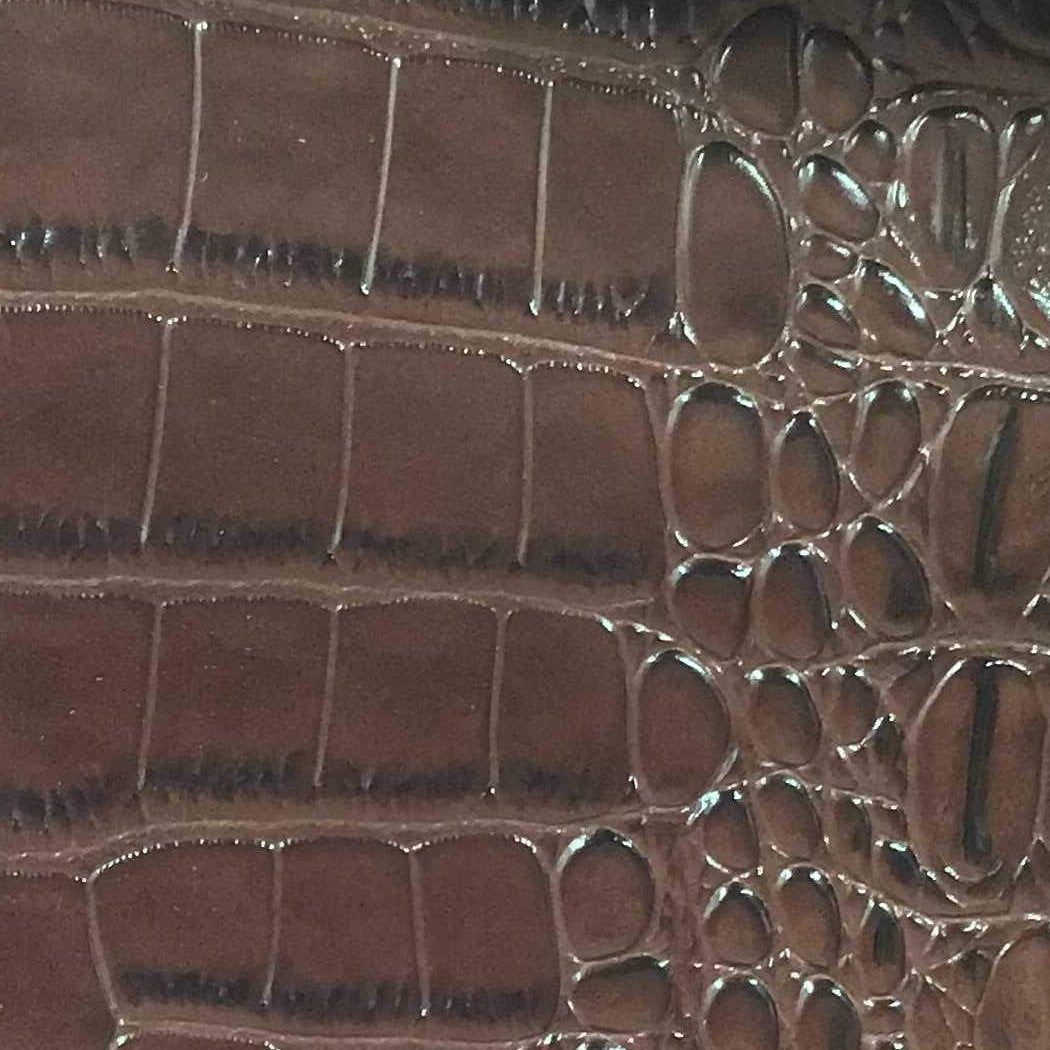Dark Brown Alligator Vinyl Fabric,