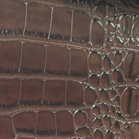 Dark Brown Alligator Vinyl Fabric,