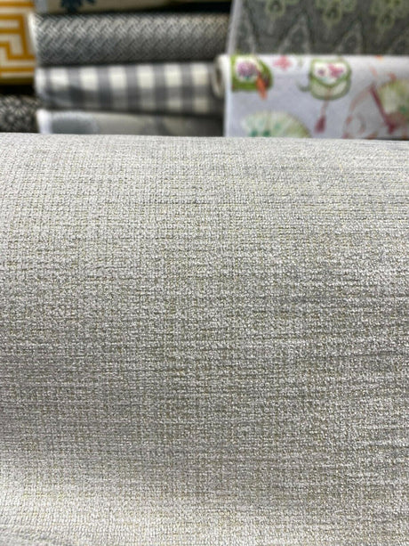 Knoll Summit Boulder Crypton Upholstery Fabric - Light Gray Chenille Texture, 54" Width (1 Yard)