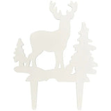 Deer and Pine Trees Gum Paste Layon Cake Topper Christmas Hunter Buck Trees