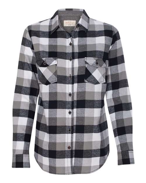 Women's Vintage Brushed Flannel Long Sleeve Shirt