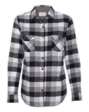 Camisa vintage de franela cepillada de manga larga para mujer