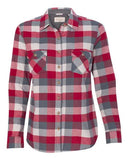Camisa vintage de franela cepillada de manga larga para mujer