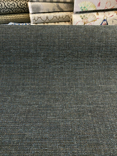 Tarsus Ink Polyester Cotton Fabric - Midnight Blue With Black Gray Accents, 55" Width (1 Yard)