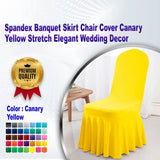 Spandex Banquet Skirt Chair Cover Canary Yellow Stretch Elegant Wedding Decor