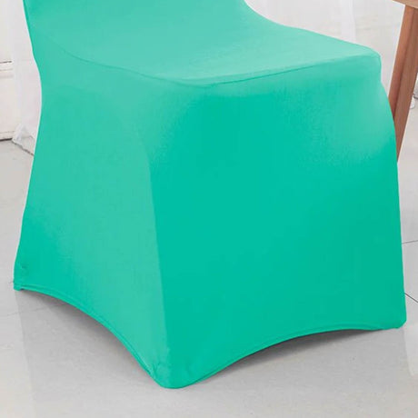 1 Funda para silla de banquete de spandex color azul Tiffany o azul aqua con ajuste elástico y sin arrugas para decoración