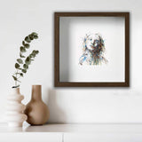 9 ¾x9 ¾" Walnut-Effect Frame with Acid-Free Mat & Plastic Front – Deep Design for Hanging or Standing, ALFTA Hook Compatible