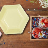 12 Count Pastel Color Hexagonal Paper Dessert Plates 7 Inch