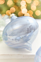 4" - 7" Light Blue Iridescent Glass Ornament