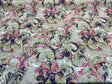 Boki Art Cotton Polyester Fabric - Pink Purple White Abstract Floral Paisley, 56" Width (By The Yard)