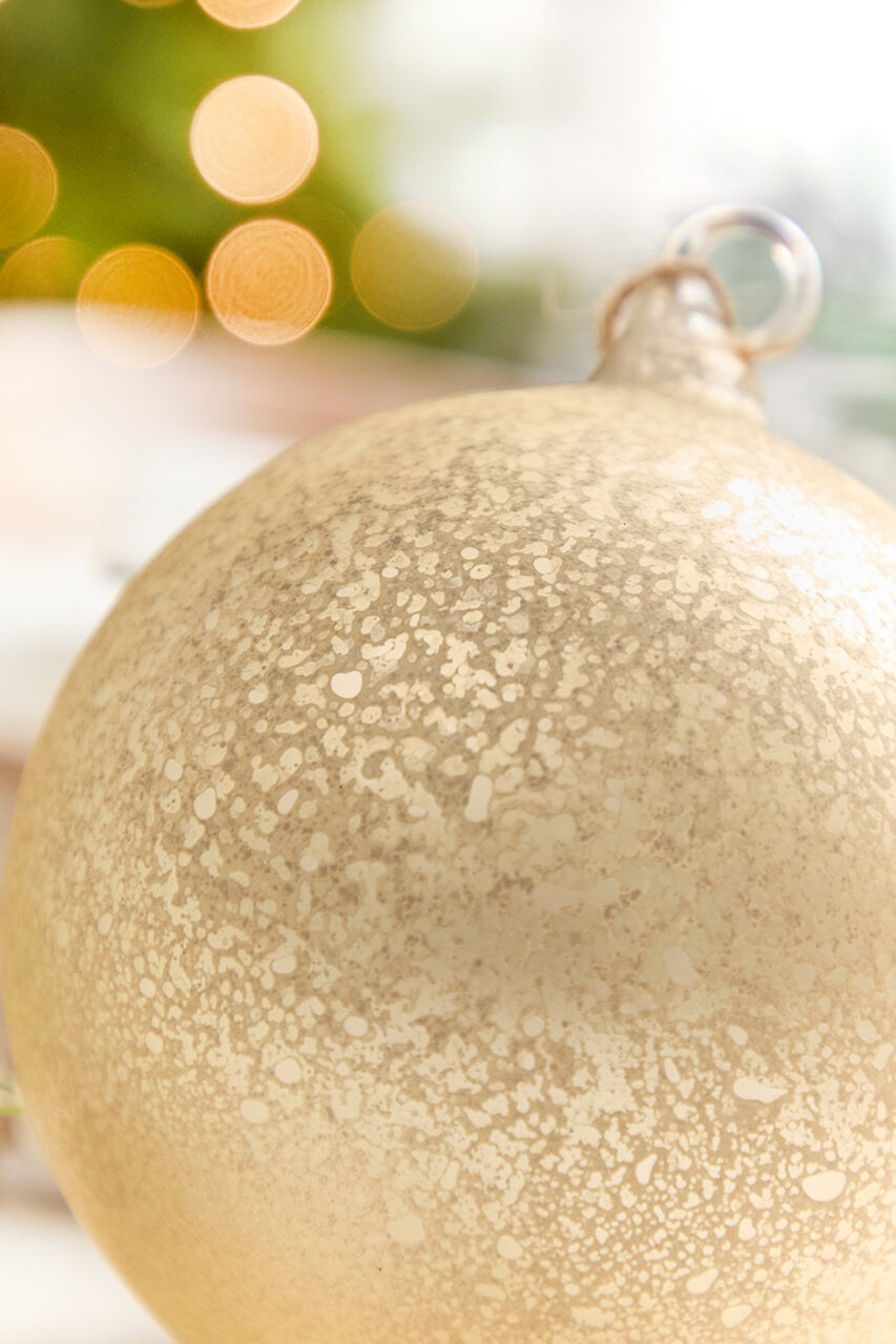 5" Gold Mercury Glass Blown Ball Ornament