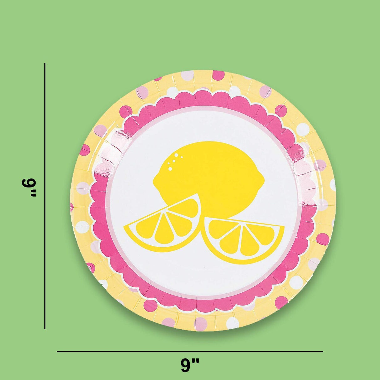 8 Ct. Lemonade Party Dinner Plates Bright Citrus Summer Theme