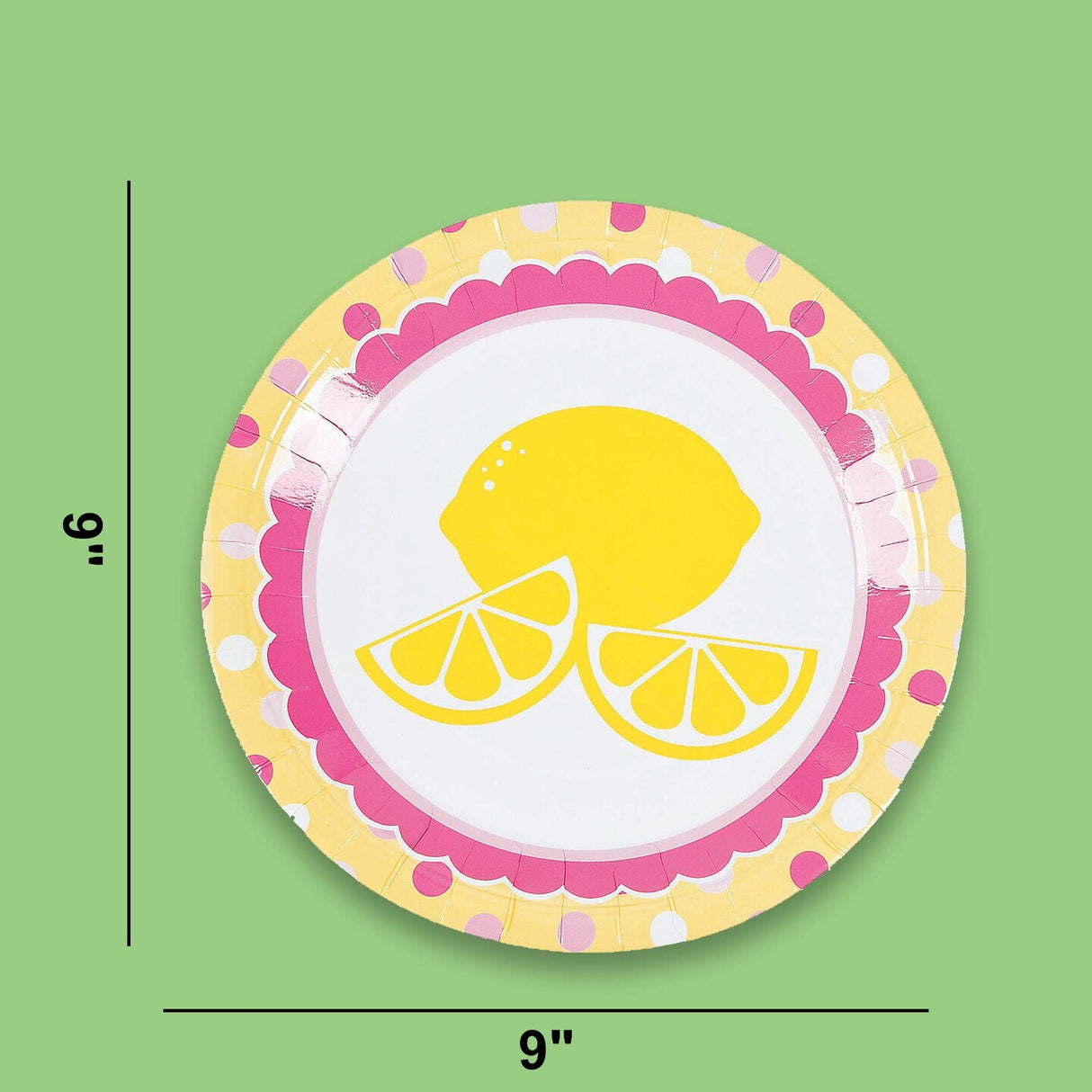 8 Count Lemonade Party Dinner Plates Bright Citrus 9"