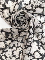 Polyester Chiffon Floral Print Beige Black