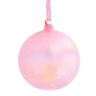 4" Iridescent Pink Glass Ball Ornament