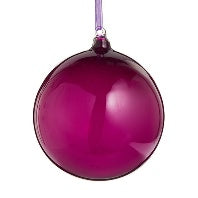 5" Sheer Plum Glass Ball Ornament