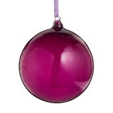 5" Sheer Plum Glass Ball Ornament