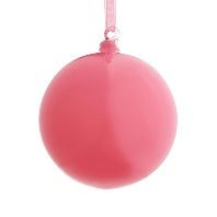 4" Shiny Pink Glass Ball Ornament