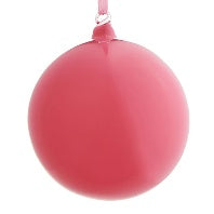 5" Shiny Pink Glass Ball Ornament
