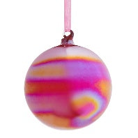 4" Iridescent Raspberry Glass Ball Ornament