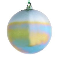 5" Iridescent Green Glass Ball Ornament
