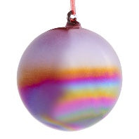 5" Iridescent Red Glass Ball Ornament