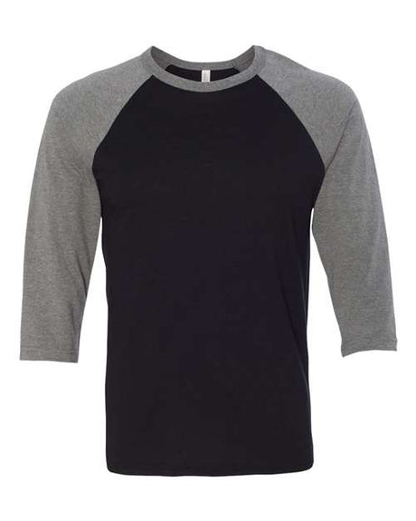 Bella + Canvas Unisex Three-Quarter Sleeve Baseball Tee