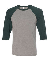 Bella + Canvas Unisex Three-Quarter Sleeve Baseball Tee