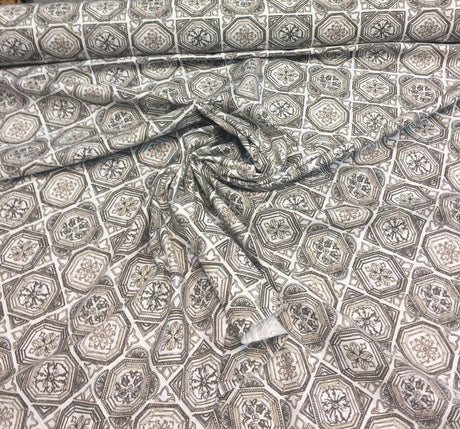 Valencia Linen Rayon Fabric - Antique Camel, 54" Width, Vertical Repeat 6.31", Horizontal Repeat 6.75" (1 Yard)
