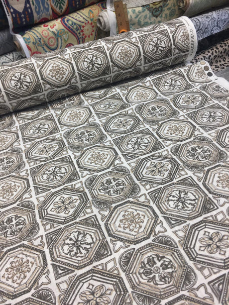 Valencia Linen Rayon Fabric - Antique Camel, 54" Width, Vertical Repeat 6.31", Horizontal Repeat 6.75" (1 Yard)