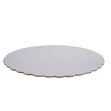 Silver Scalloped Round Cake Board, 10" x 3/32" Thick - Pack of 10