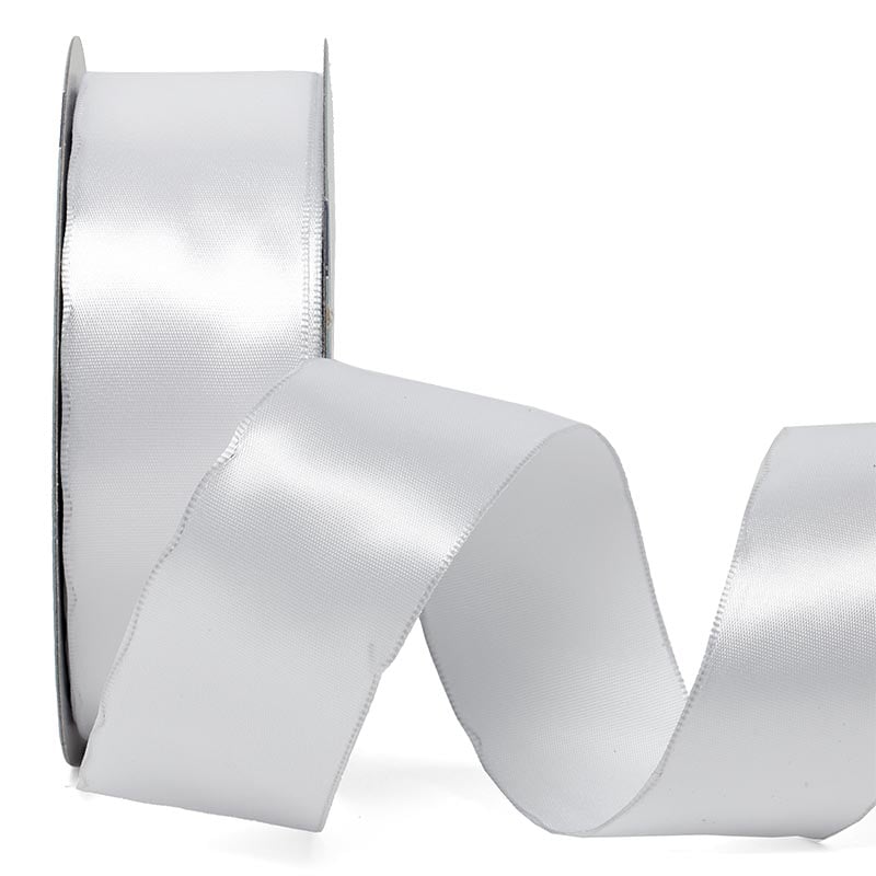 Woven-In Wired Satin Ribbon 7/8 '' X 25 yd White Color