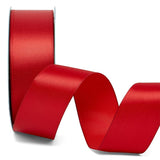 Woven-In Wired Satin Ribbon 2 1/2 '' X 25 yd Red Color