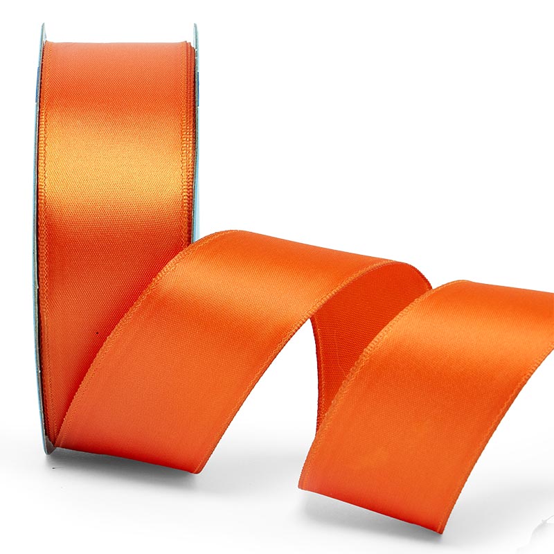 Woven-In Wired Satin Ribbon 7/8 '' X 25 yd Orange Color