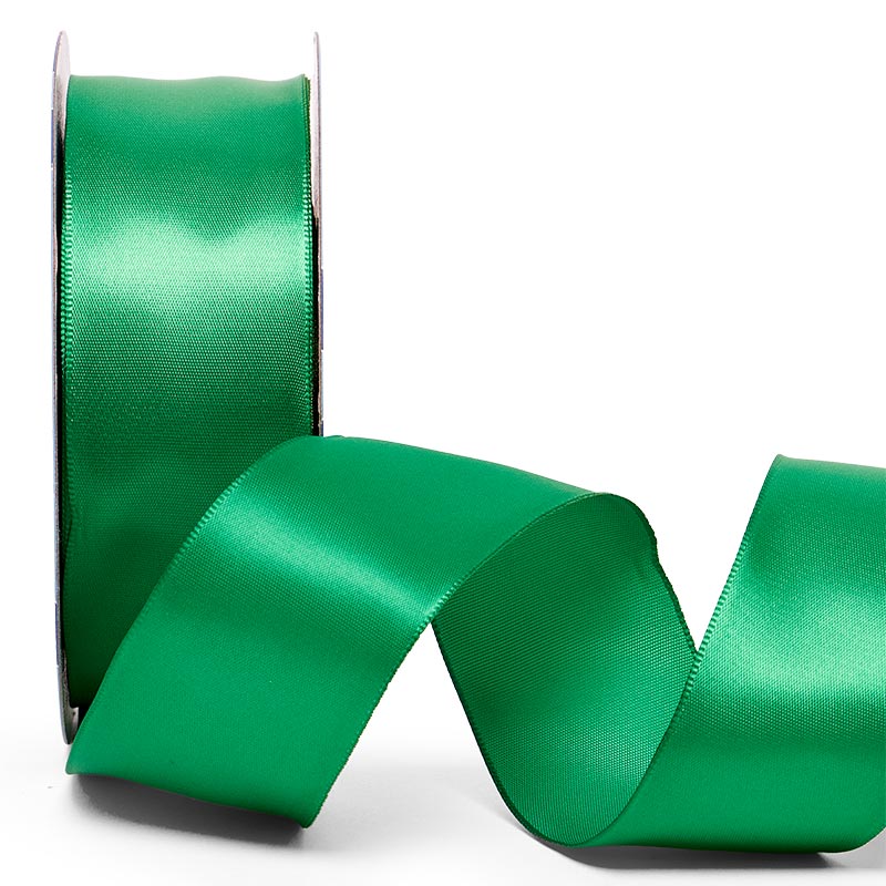 Woven-In Wired Satin Ribbon 7/8 '' X 25 yd Emerald Color