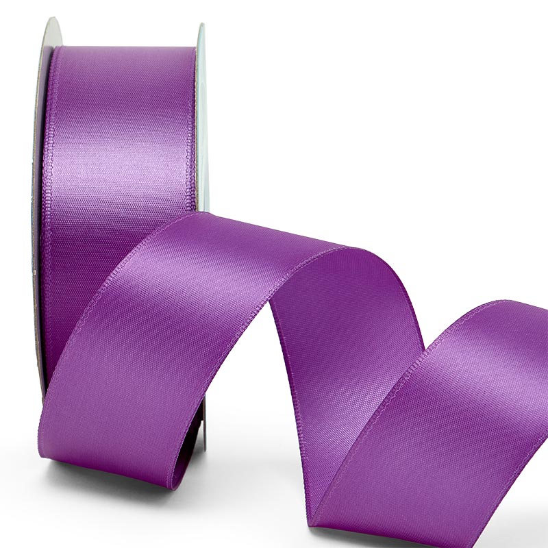 Woven-In Wired Satin Ribbon 1 1/2 '' X 25 yd Purple Color