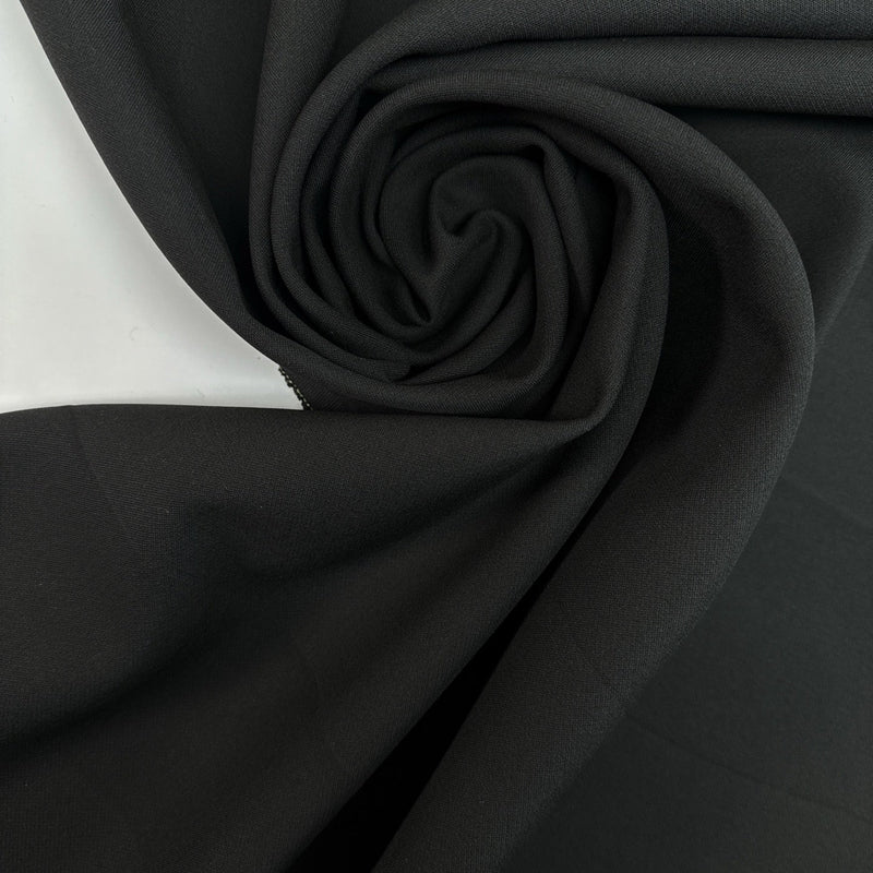 Black Bonded Polyester Blend Suit Fabric