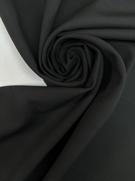 Black Bonded Polyester Blend Suit Fabric